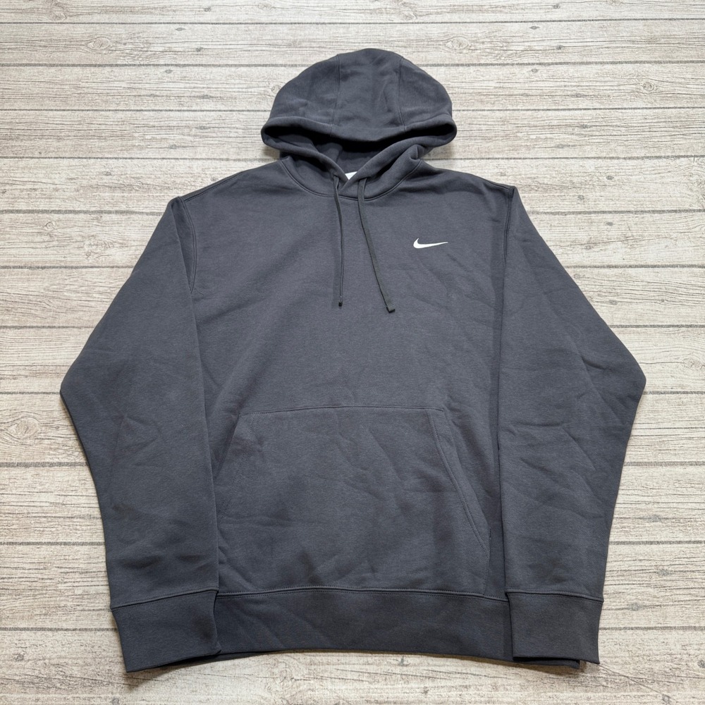Nike Hoodie Men's Large Black Oversized Fleece Lined Futura Pullover Sweatshirt